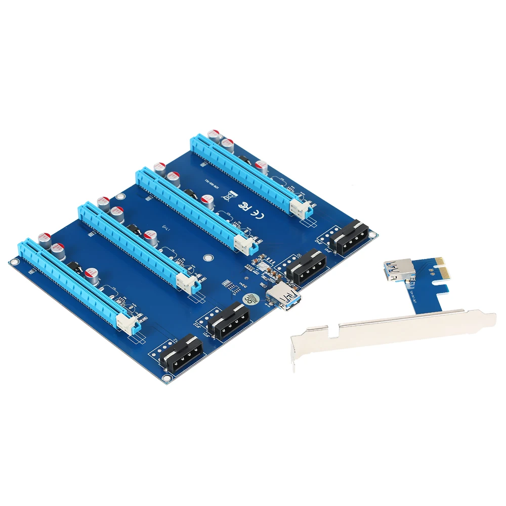 

Адаптер PCI-E карта PCI-EX1 на PCI-E X16 карты расширения конвертер карты с USB3.0 кабель Мощность кабель подключи и играй карты расширения