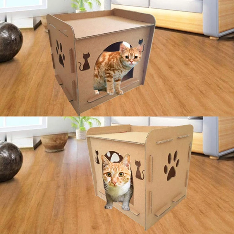 

Cat House Kitten House Shaped Nest Corrugated Cardboard Bed Cat Tickler