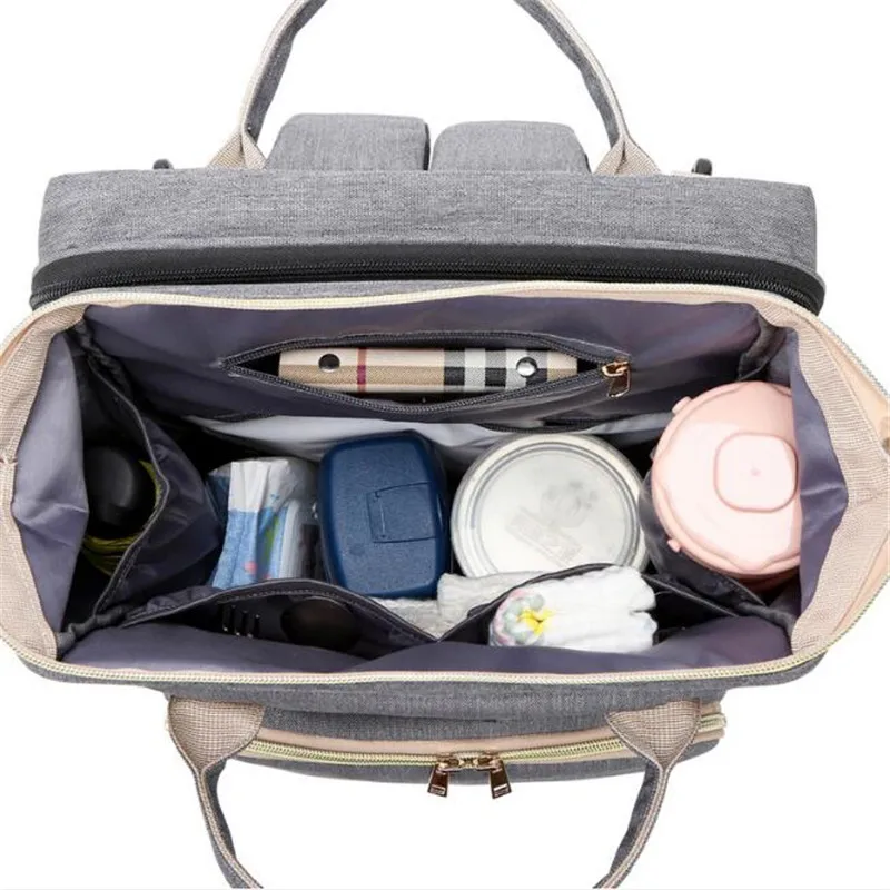

Multifunctional Portable USB Folding Diaper Bag Baby Travel Large Backpack Baby Bed Diaper Changing Table For Outdoors