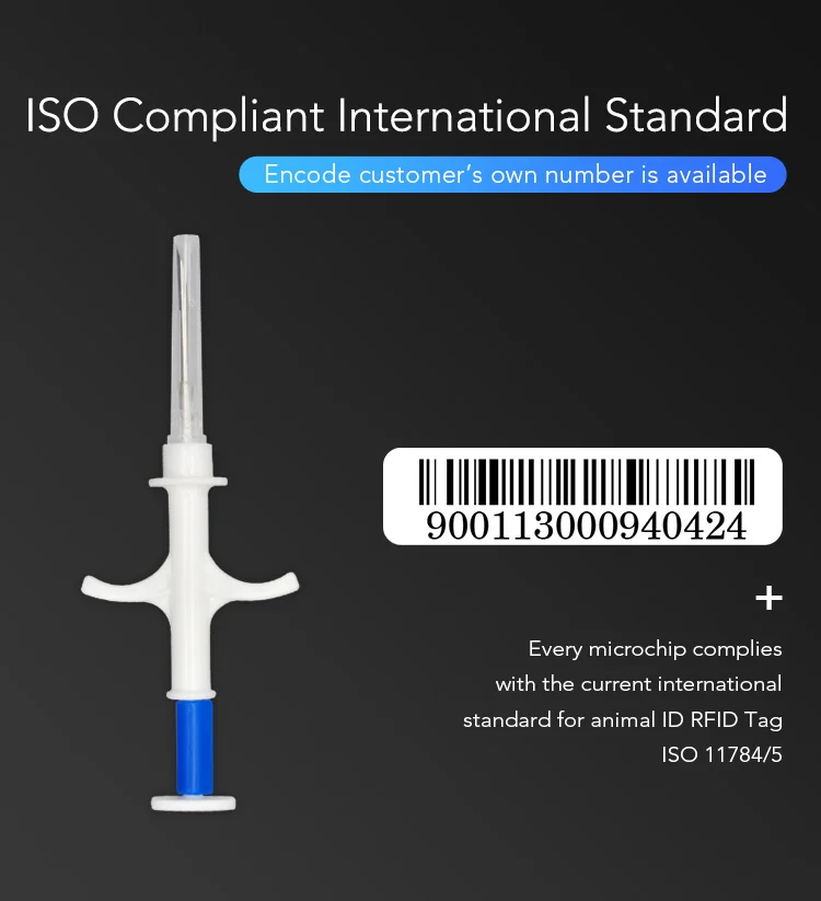 X 100 pcs ISO11784 1.4*8mm Rfid Microchip Animal Syringe Pet Id Tag | Безопасность и защита