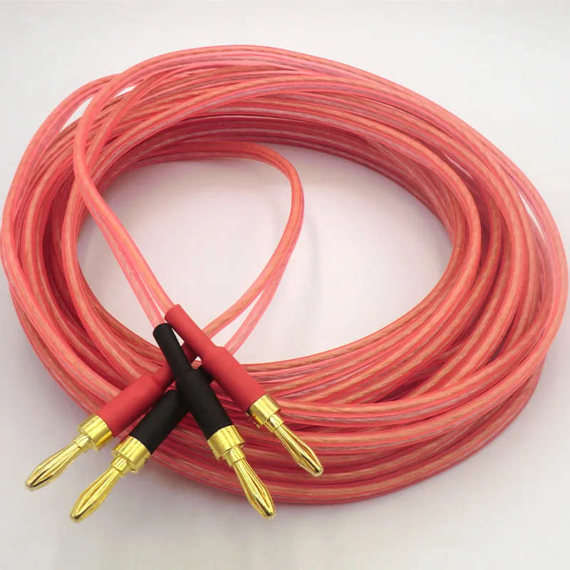 Аудиокабель с банановым штекером из позолоченной чистой меди HIFI качественный