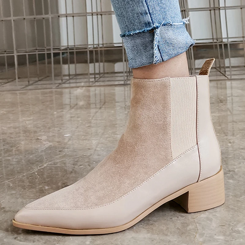 INS/Лидер продаж женские ботильоны из натуральной кожи в байкерском стиле размера