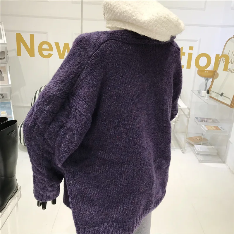 

Loose Korean version of diamond plaid sweater women wear cardigan in autumn and winter 2020 new lazy style sweater coat