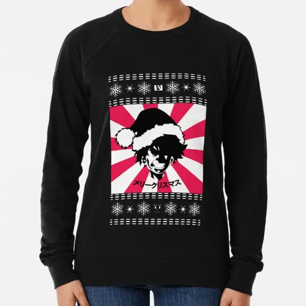 

My Hero Academia Ugly Christmas Sweater Print Black Lightweight Sweatshirt Suit Fashion Autumn O Neck Hoodies Ladies