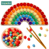 montessori rainbow board wooden toys baby montessori educational toys baby color sorting sensory wood toy clip beads games gifts