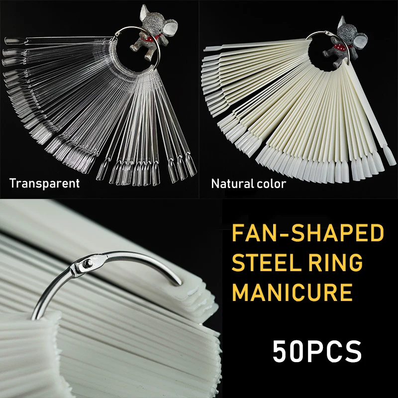

1 Set Nail Tips Clear Full Fan Finger Card Nail Art Practice Tool Portable Tool AC889