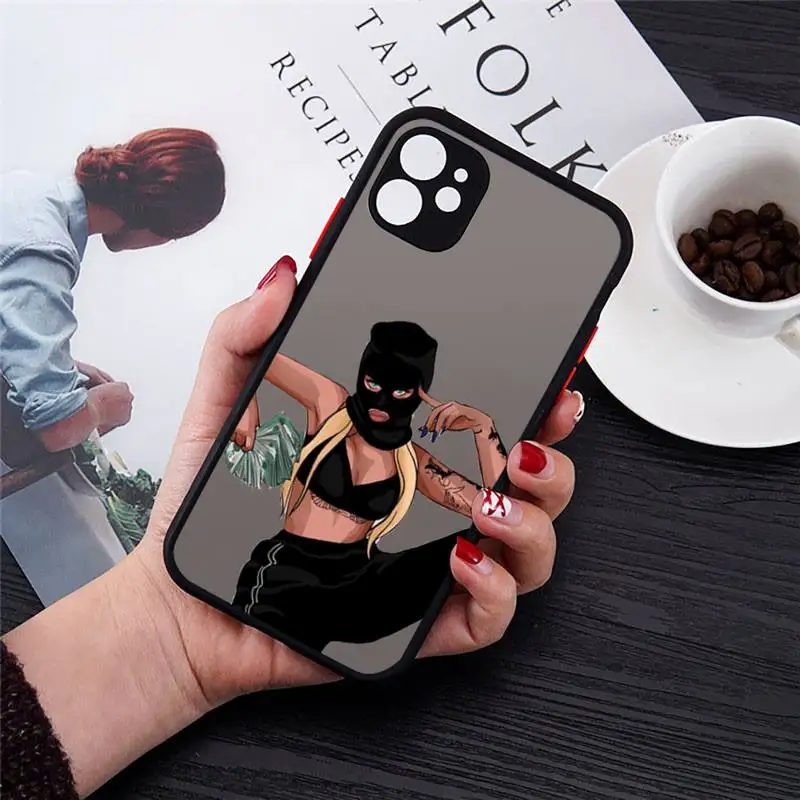 

Afro Girls Black Women Art Phone Cases matte transparent For iphone 7 8 11 12 plus mini x xs xr pro max cover