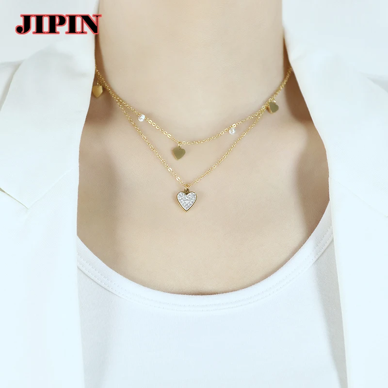 

Женское Двухслойное ожерелье с подвеской в виде сердца