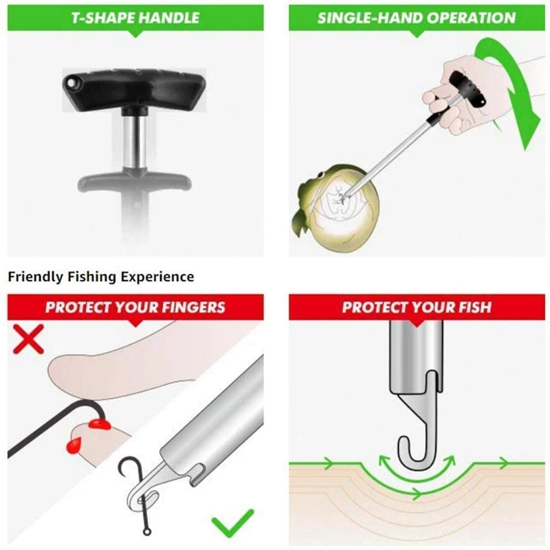

2 Pcs Easy Hook Remover, T-Shaped Hook Puller, Squeeze Hook Separator Tool, Portable Fishing Hook Extractor
