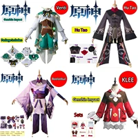 genshin impact anime game cosplay costume set hu tao klee venti anime cosplay costumes set halloween party accessories for women