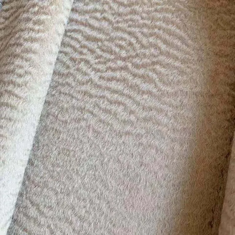 Зимняя женская мода Роскошные верблюжья шерсть альпака свободного кроя, с рисунком в виде водной ряби дизайн поверхности, шерстяная одежда для детей