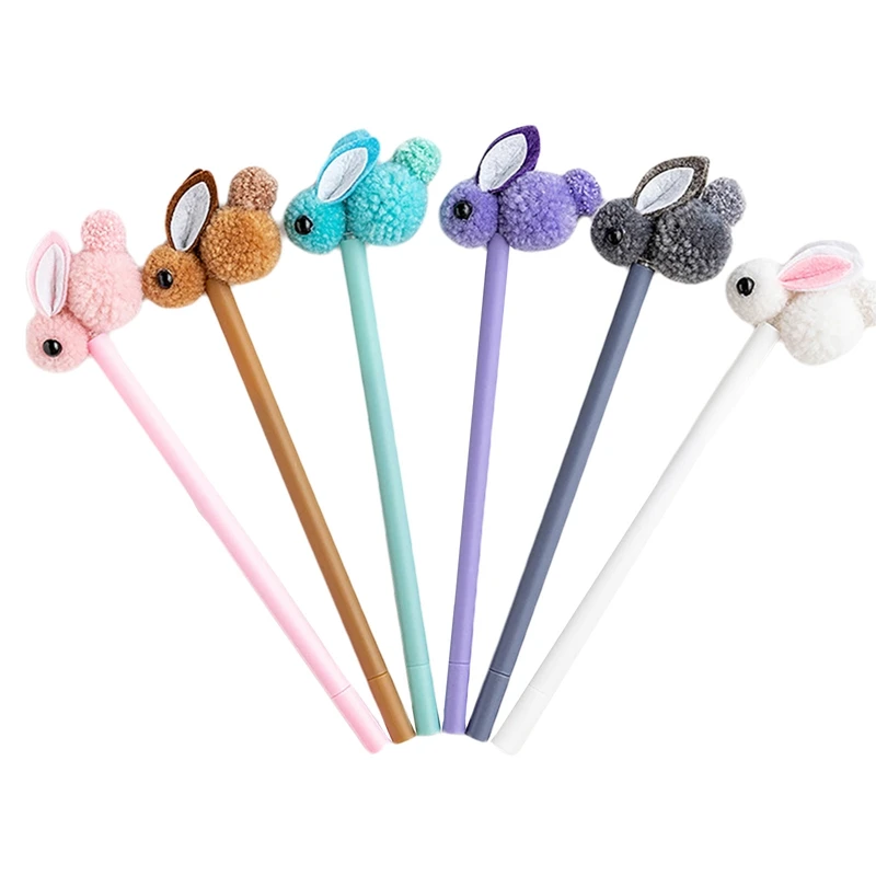 

1pc Kawaii Rabbit Gel Pen 0.5mm Black Ink Cute Students Pens Novelty Stationery Pens Black Signature Pen School Office Supplies