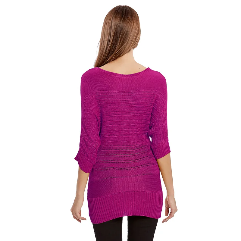 

Women's Bat Sleeve Knitted Shirt Solid Color Pullover Short Sleeve Thin Soft Comfortable Sweaters Female Yalabovso 2020 Summer
