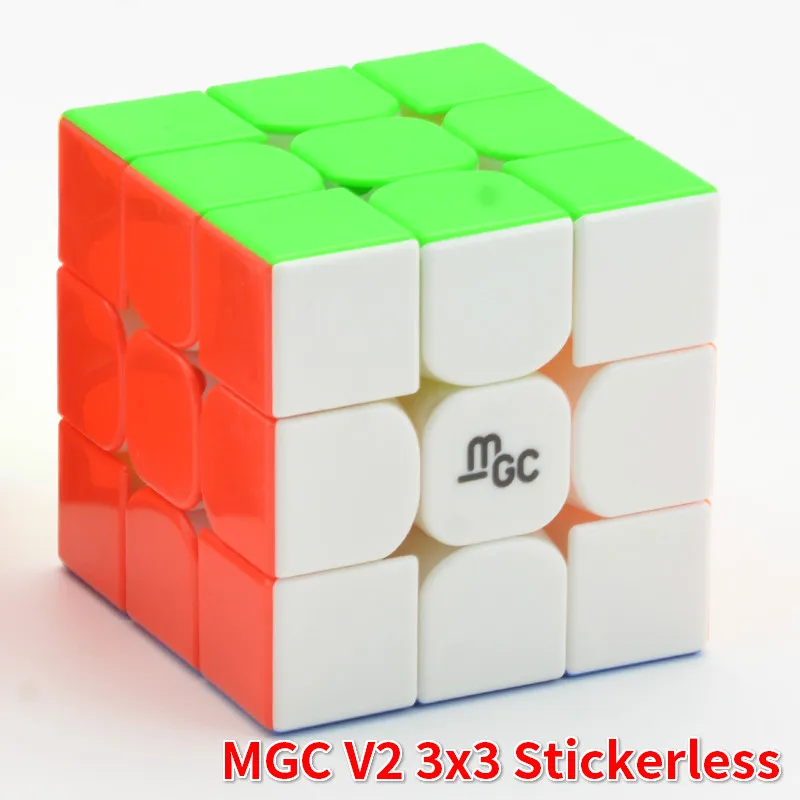 MGC V2 Stickerless Yongjun MGC V1 черный 3x3x3 Магнитный V2 M Stickerless MGC 2x2x2Magic Cube Puzzle для начинающих профессиональные игрушки для детей - Цвет: MGC V2 Stickerless