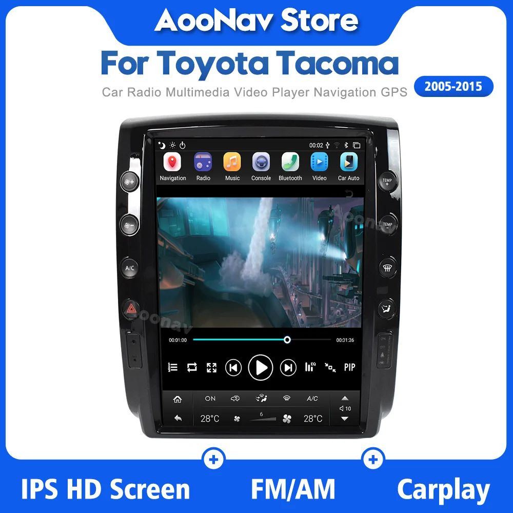 

Магнитола на Android с сенсорным экраном One Din для Toyota Tacoma 2005-2015, головное устройство, мультимедийный автомобильный GPS-навигатор, стерео