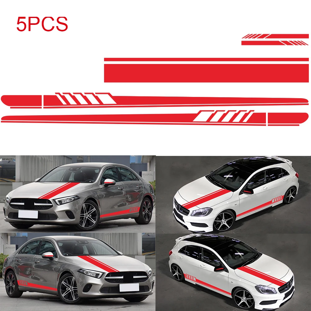 Боковая юбка зеркальный корпус виниловые гоночные полосатые наклейки для