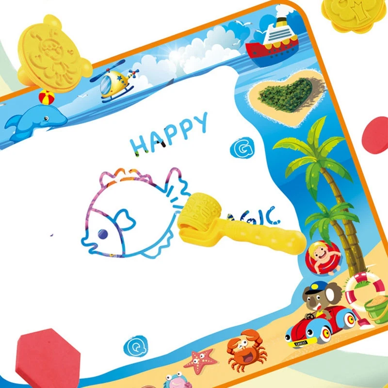 

1 Set of 25Pcs Children's ical Water Canvas Colorful Writing Blanket Graffiti Blanket
