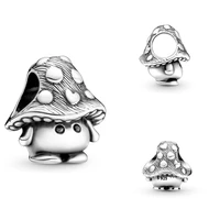 100 925 silver new lovely mushroom beads suitable for the original pandora bracelet necklace womens diy charm jewelry