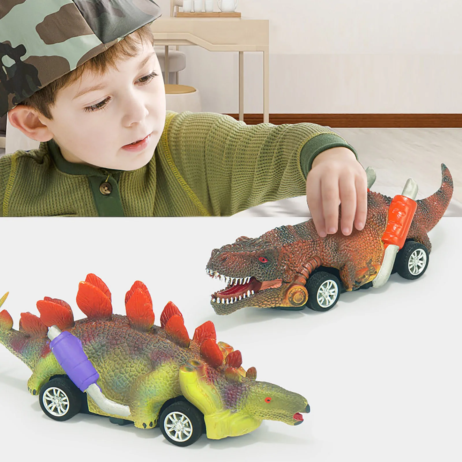 

Best Gifts Pull Back Vehicles Toys For 3-9 Year Old Age Boys&Girls Dinosaur Cars Model Gifts For Kids Boys