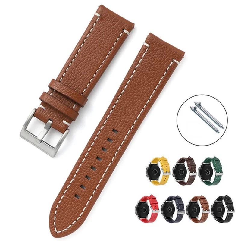 

Real Leather Watch Strap for Samsung Gear S2 S3 galaxy watch 3 41mm 45mm 46mm Active huami amazfit gtr Bip huawei gt2 20mm 22mm