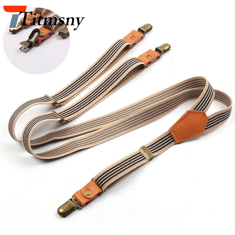 2 0 см ширина Модный Черный Бежевый полосатый y-образный 3 зажима высокая