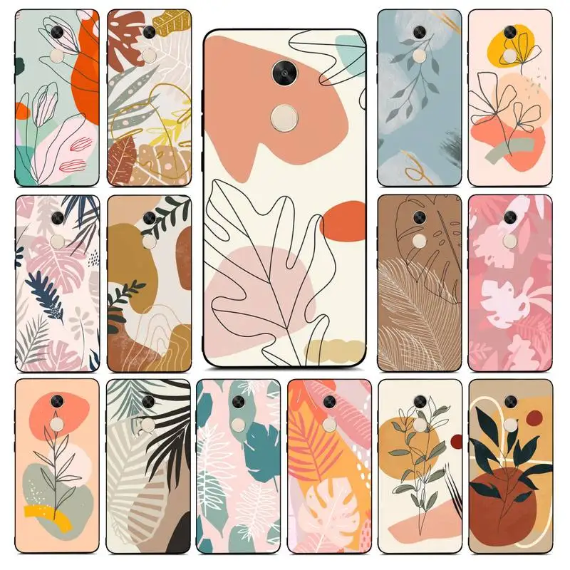 

MaiYaCa Retro Abstract Geometry Leaf aesthetics Art Phone Case for RedMi note 4 5 7 8 9 pro 8T 5A 4X case