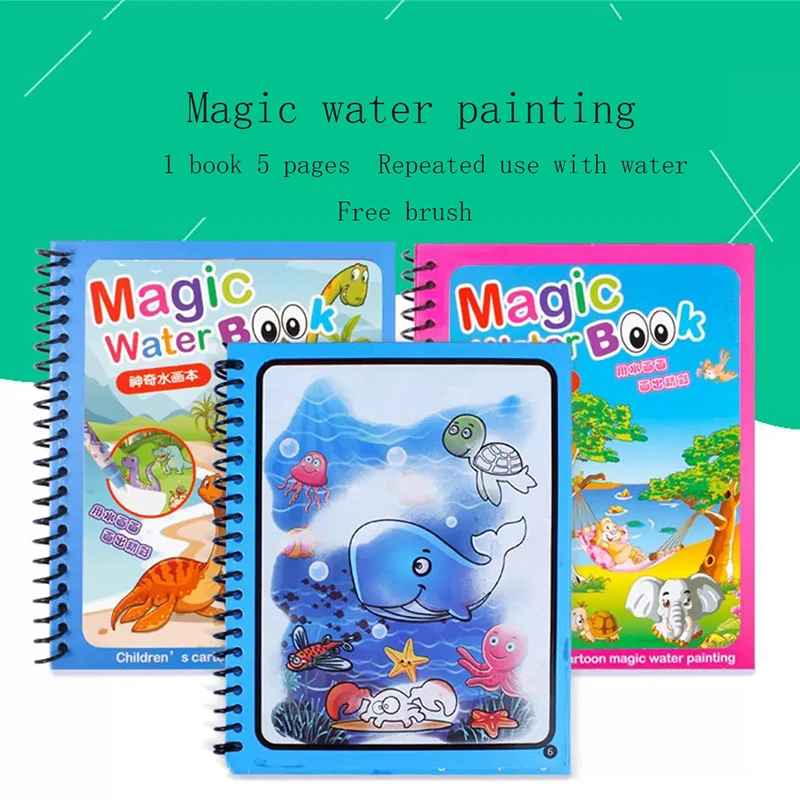 

Montessori Toys Reusable Coloring Book Magic Water Drawing Book Sensory Early Education Toys For Kids Birthday Gift