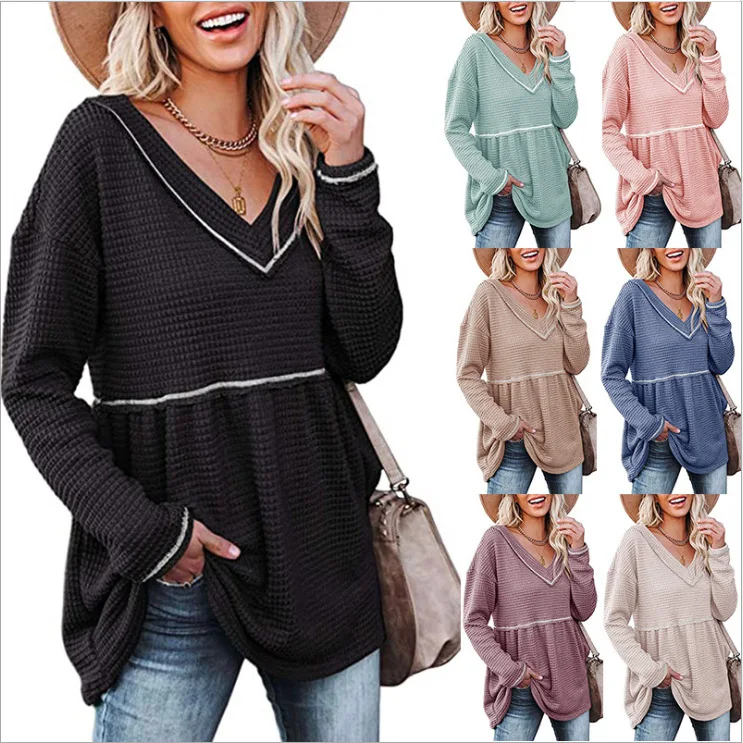 

Winter Pullover Sweater Women Knitted Tops Ruffles Boho Plus Size Casual Long Sleeve Pull Female Solid Sweaters Pullovers