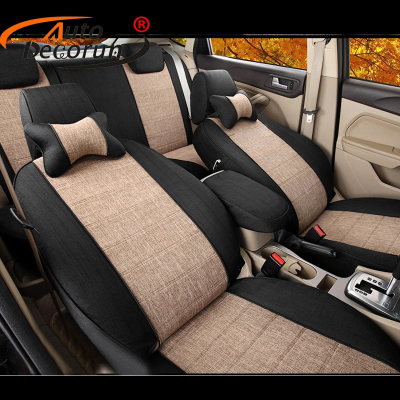 Чехлы на автомобильные сиденья AutoDecorun для Benz класса А льняное покрытие