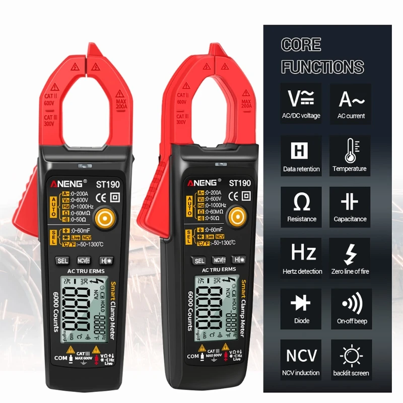 Цифровой мультиметр 19QB устройство для измерения индуктивности 6000 отсчетов цвет