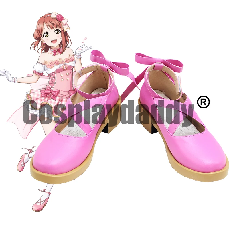 

Love Live! Nijiguan, старшая школа, идол, клуб аюмохара, косплей, Розовый Крест, ремешок, бант, обувь X002