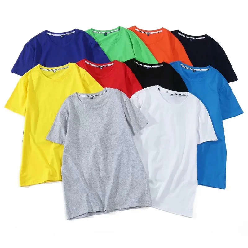 Новейшая Повседневная хлопковая футболка для мужчин и женщин однотонные Топы с