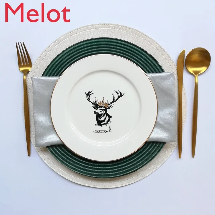 

European Entry Lux Model Room High-End Tableware Set Post-Modern Club Exhibition Hall Soft Decoration Dining Table Set