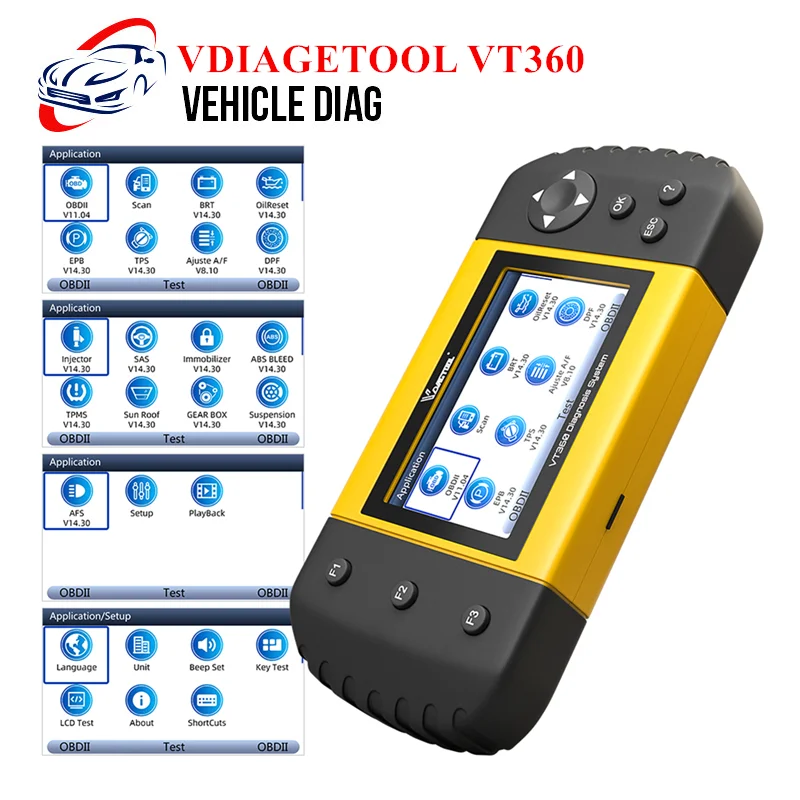 VDIAGETOOL VT360 Автомобильный сканер Ky программист Пробег OBD2 сиденье автомобиля