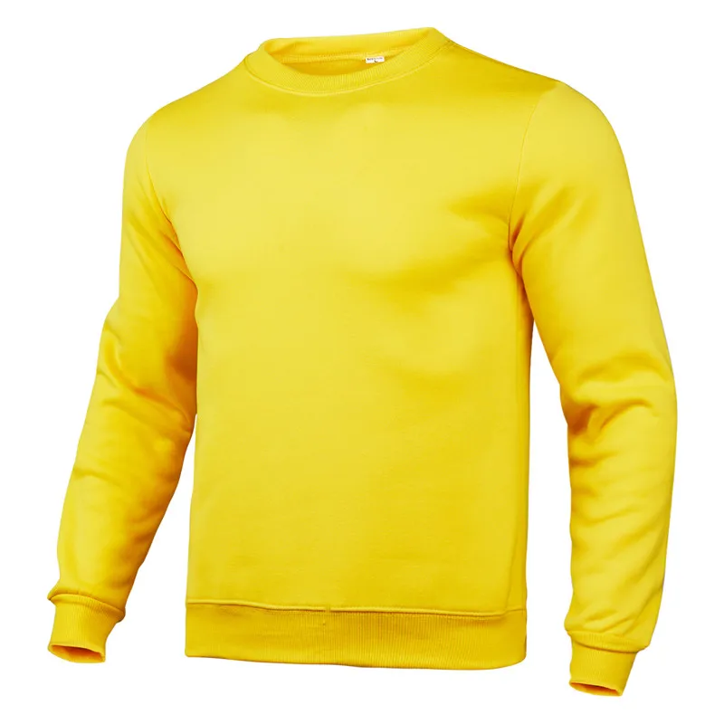 

New men's fall/winter round neck solid color fashion casual pullover jogging fitness sweatshirt, round neck casual sweater