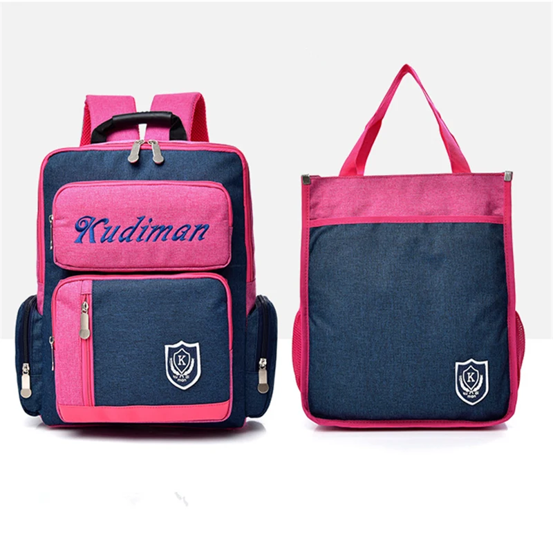 Korean fashion nylon backpack  Lightweight orthopedic 2pcs/set combination school bags for teen boys and girls Casual backpacks