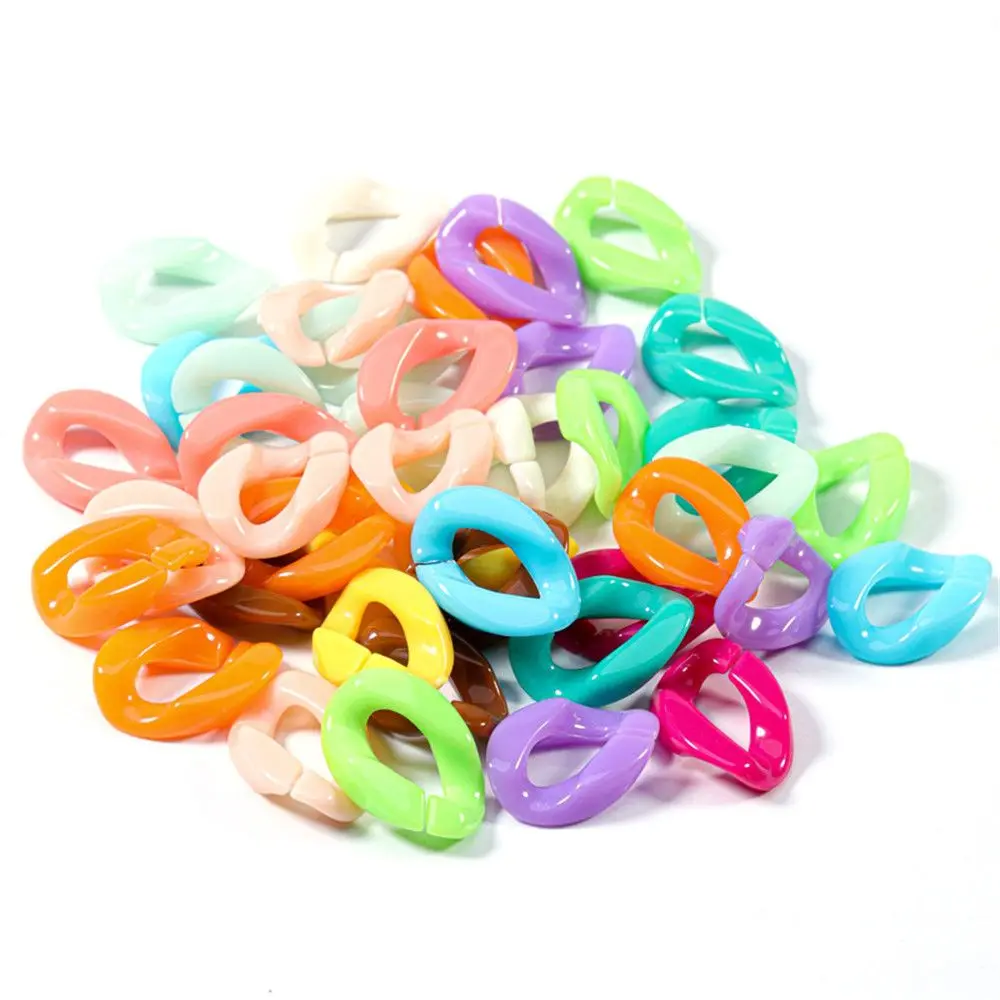 

50Pcs/Set DIY Accessories Colorful Bag Chain Acrylic DIY Jewelry Making Chain Buckle Ring Beads Connector link Chain