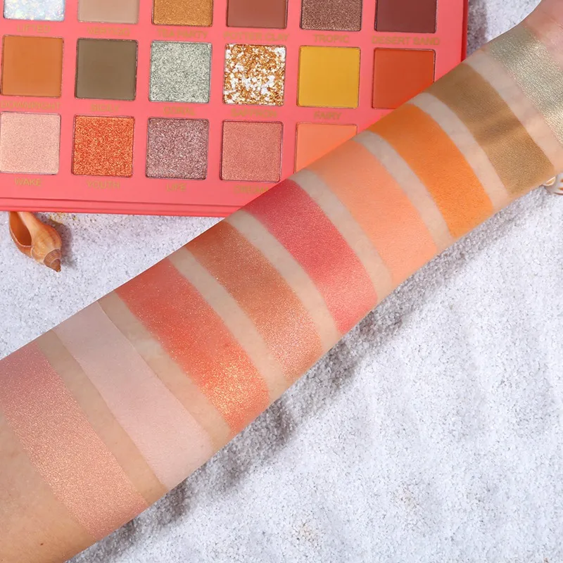 Коралловый оранжевый 18 цветов Палитра теней для век долговечные водостойкие