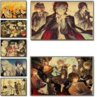 Ретро аниме постер Bungou бродячие собаки картины на холсте и принты Куадрос художественная роспись домашнее украшение для детской комнаты