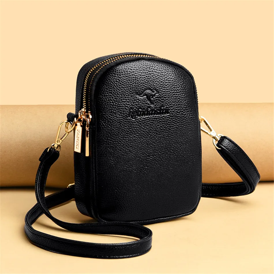 Роскошные дамские сумочки из мягкой кожи Дизайнерские однотонные сумки через