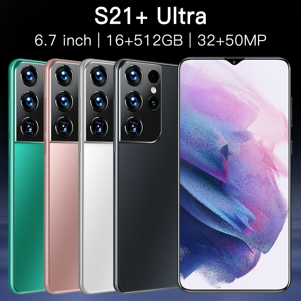 

Global Version S21+Uitra 6.7Inch SmartPhone Galaxy 8+256G Android 6800Mah Lithium-ion Big Battery CellPhone 32MP+50MP Camera
