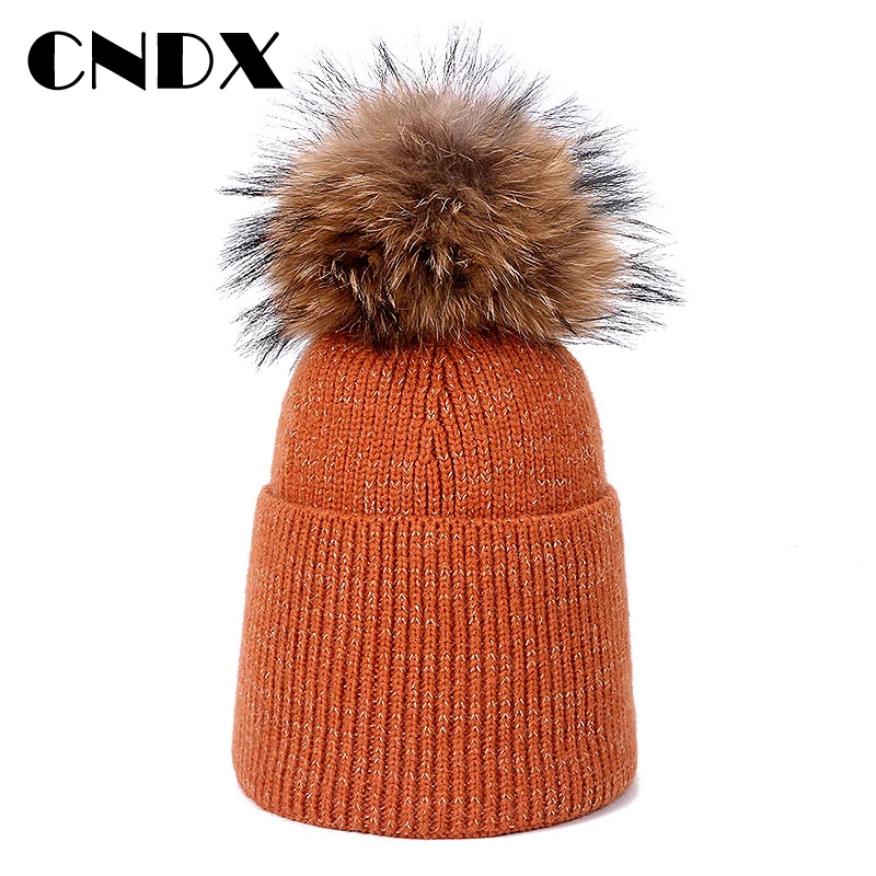 

Fashion Faux Fur Pompom Hat Winter Adult Hats Skullies Beanies Keep Warm Caps Elasticity Knit Beanie Hat High Quality Winter Hat