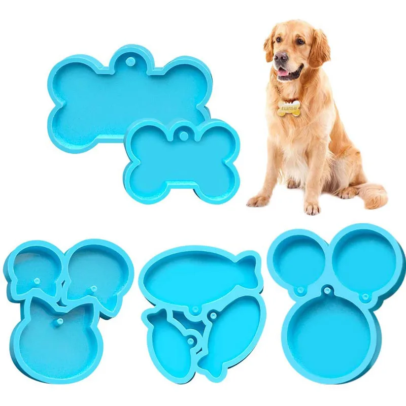 Этикетки для домашних животных силиконовая форма кость брелок амулет лапа смола