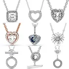 Ожерелье-Кольцо из серебра 925 пробы с сияющей Луной и звездами и открытым сердцем