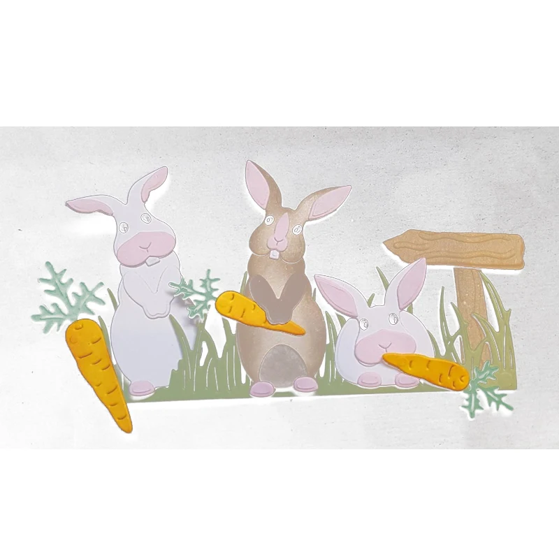 Кролик съедает морковь металлические Вырубные штампы штампованные формы для