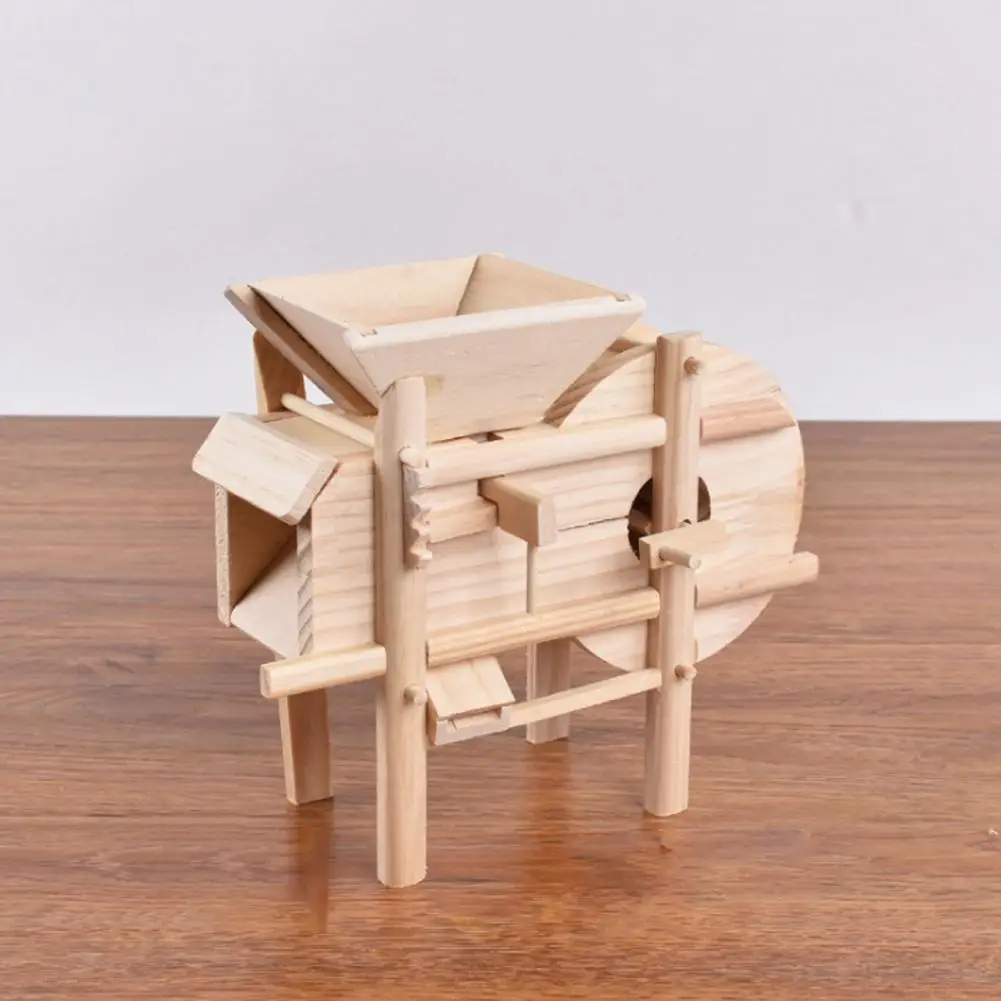 

1:12 Miniature Dollhouse 3D Wooden Furniture Small Farm Tools Harmless Realistic Wood Simulation Crafts Windmill Model for Home