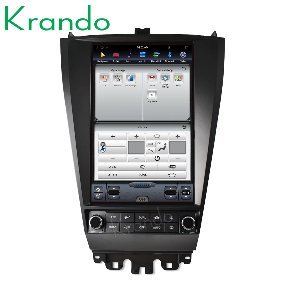Krando Android 8,1 12," Tesla вертикальный экран Автомобильный Радио плеер для Honda accord 7 2003-2007 gps навигационная система
