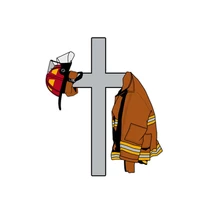 New High-quality Cross with Firefighter Coat Color Car-Sticker and Decals Car Bumper Cover scratches Interior KK1412cm