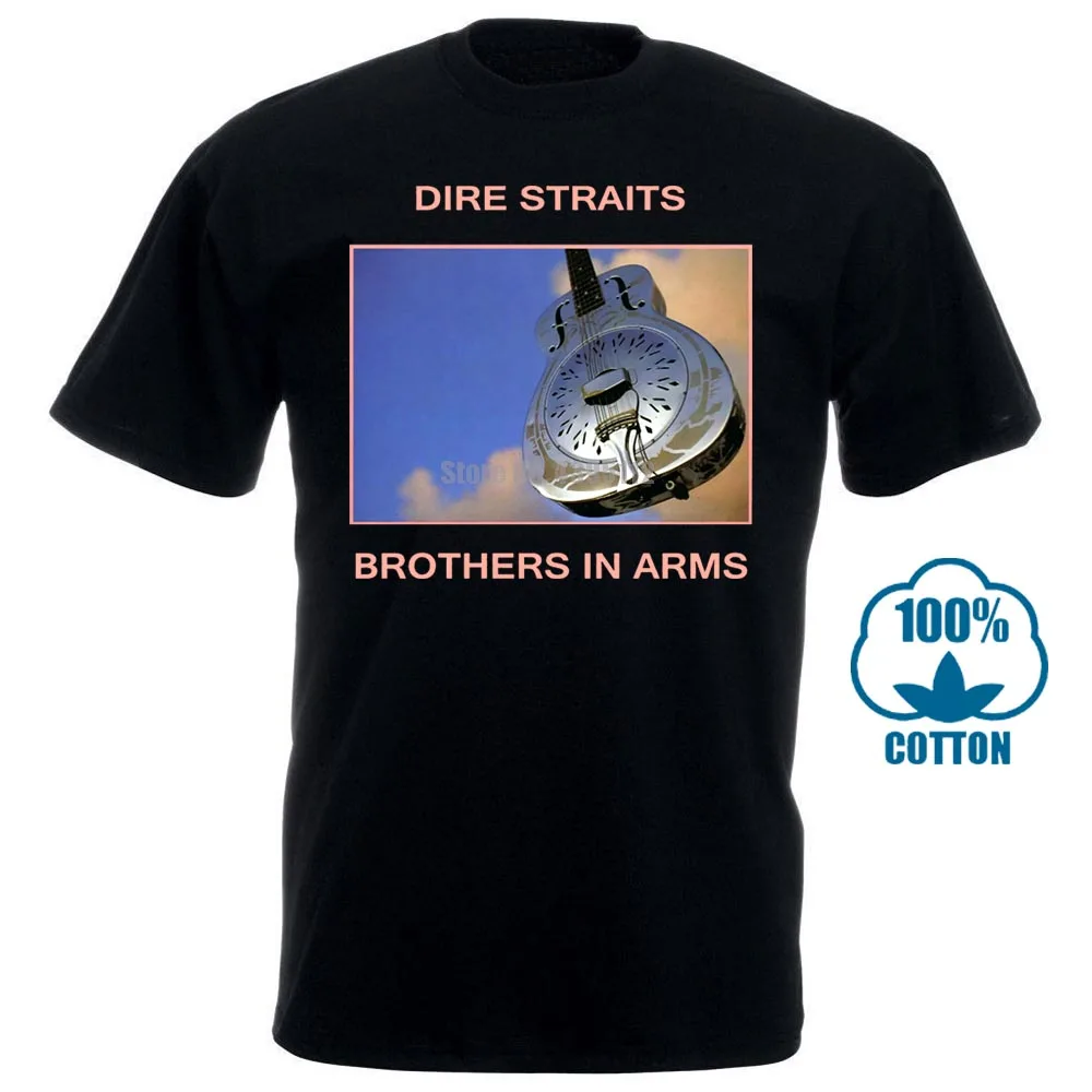 Dire Straits Brothers In Arms постер кино Мужская забавная футболка уличная мода футболки Cool