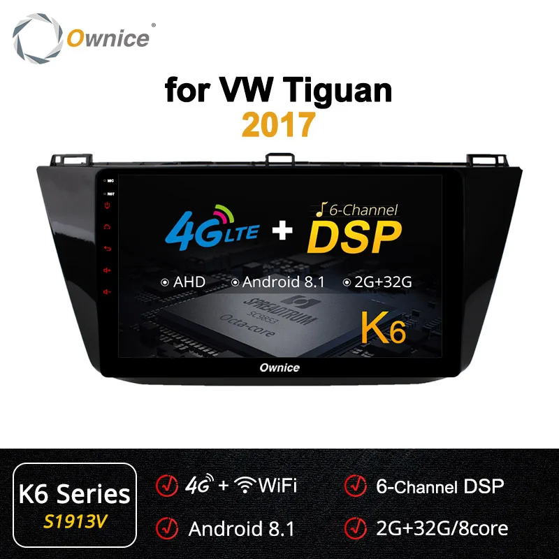 Ownice 10," 4G+ 64G 360 панорама Android 9,0 octa 8core автомобильный dvd gps навигации k3 k5 k6 для VW tiguan DSP 4 аппарат не привязан к оператору сотовой связи SPDIF DAB - Цвет: S1913 K6